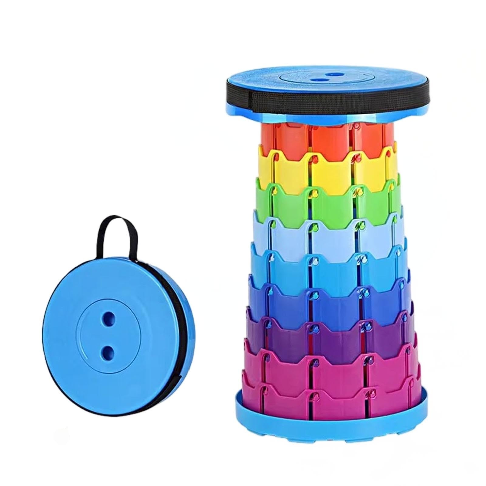 Round Rainbow Folding Stool - Portable Camping Stool | Lightweight Collapsibl...