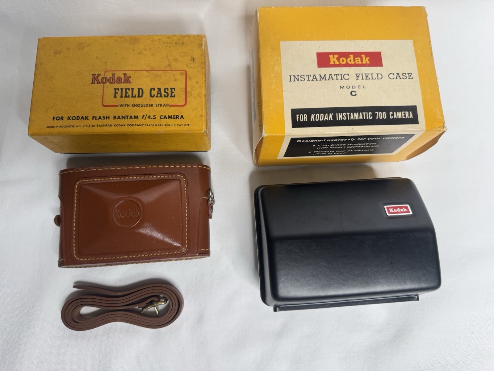 Lot of 2 Kodak Field Cases Bantam f/4.5 & Instamatic Model C (New In Boxes)