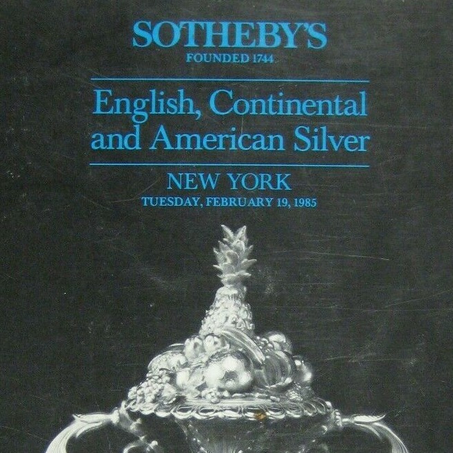 Sotheby's Auction Catalog 1985 English Continental American Silver 5289 NY