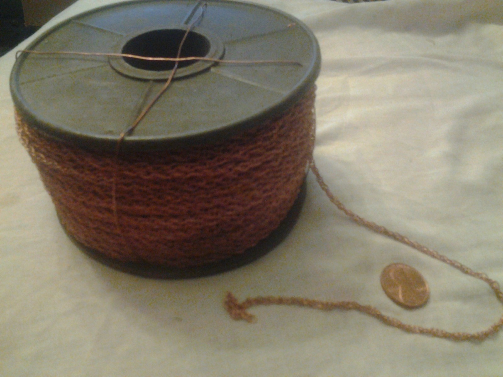 VINTAGE Braided Style  roll COPPER COATED   fine DECO CHAIN