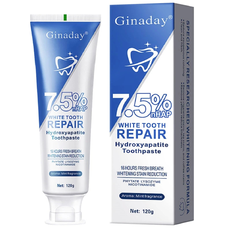 2 Pack Ginaday 7.5% Hydroxyapatite Toothpaste 120g Each