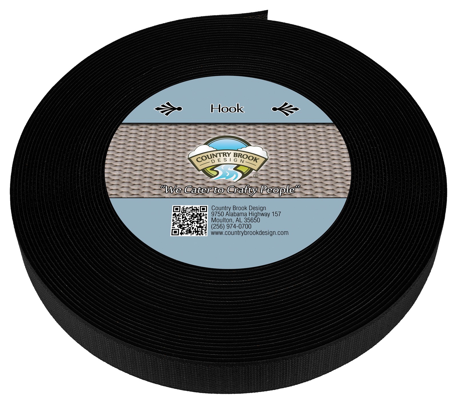 Country Brook Design® Black Sew on Hook Only (1 inch, 5 yards)