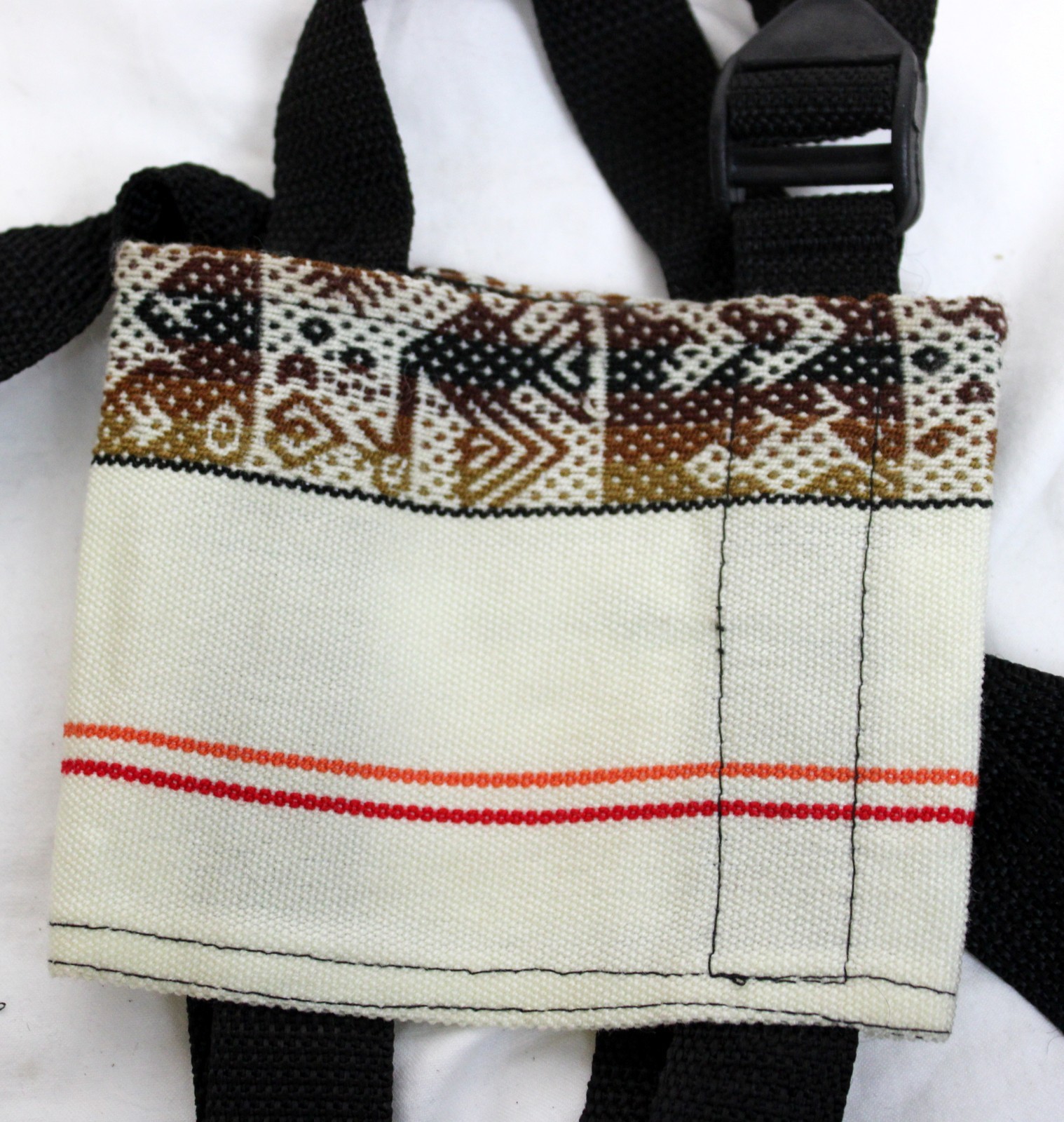 Peruvian Bottle Holder Lanyard Shoulder Strap Native Textile Hiking Outdoor Whit