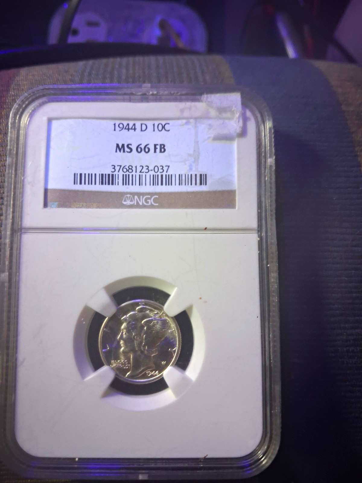 1944-D Mercury Dime 10C Silver NGC MS66 Full Bands (FB) Denver Mint