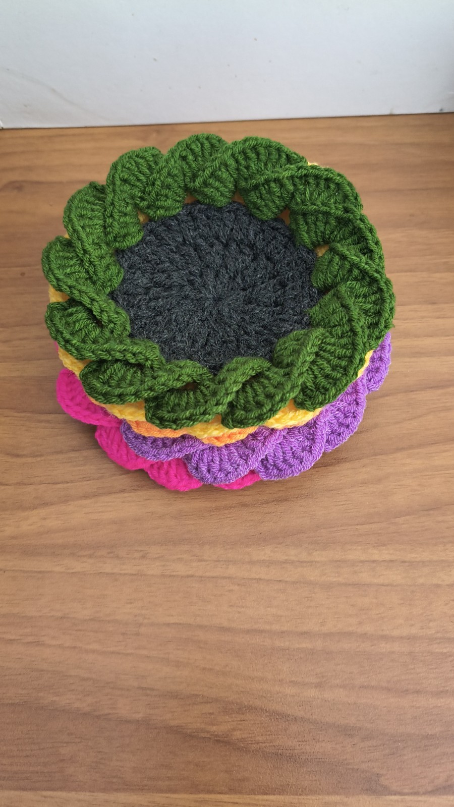 Set Size Of No.6 Coasters - Under Cups, Colored Handmade To...