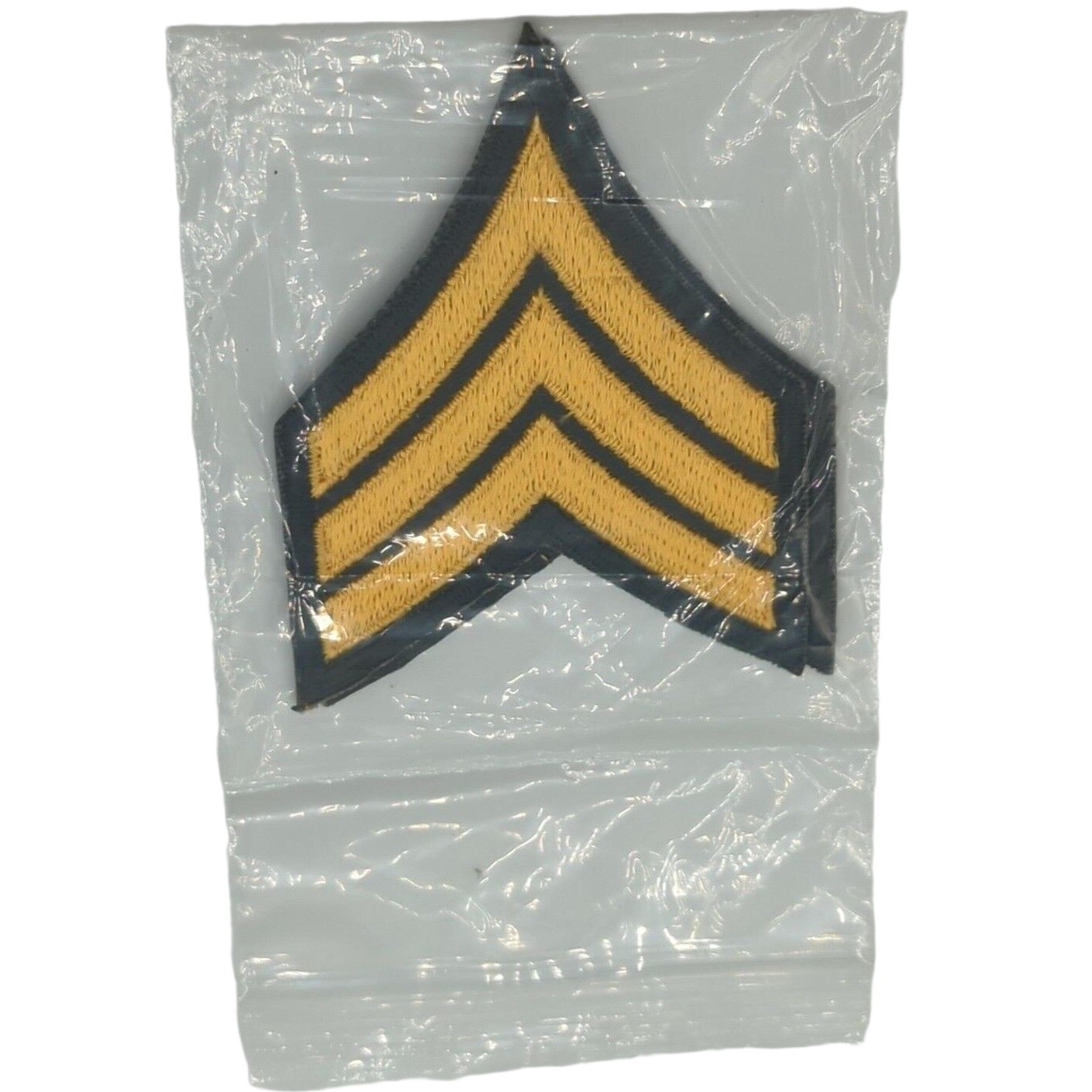 Army Sergeant E-5 Gold GREEN Rank Insignia Chevron Patches