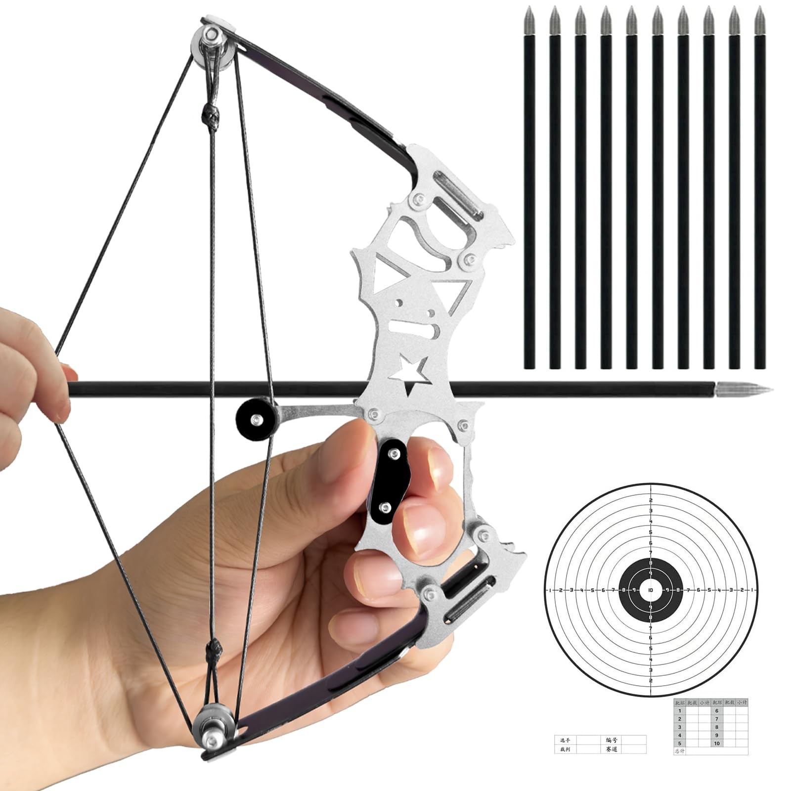 Archery Bow Set Compound Bow Hunting Bow Metal Material Catapult RH/LH for Hu...
