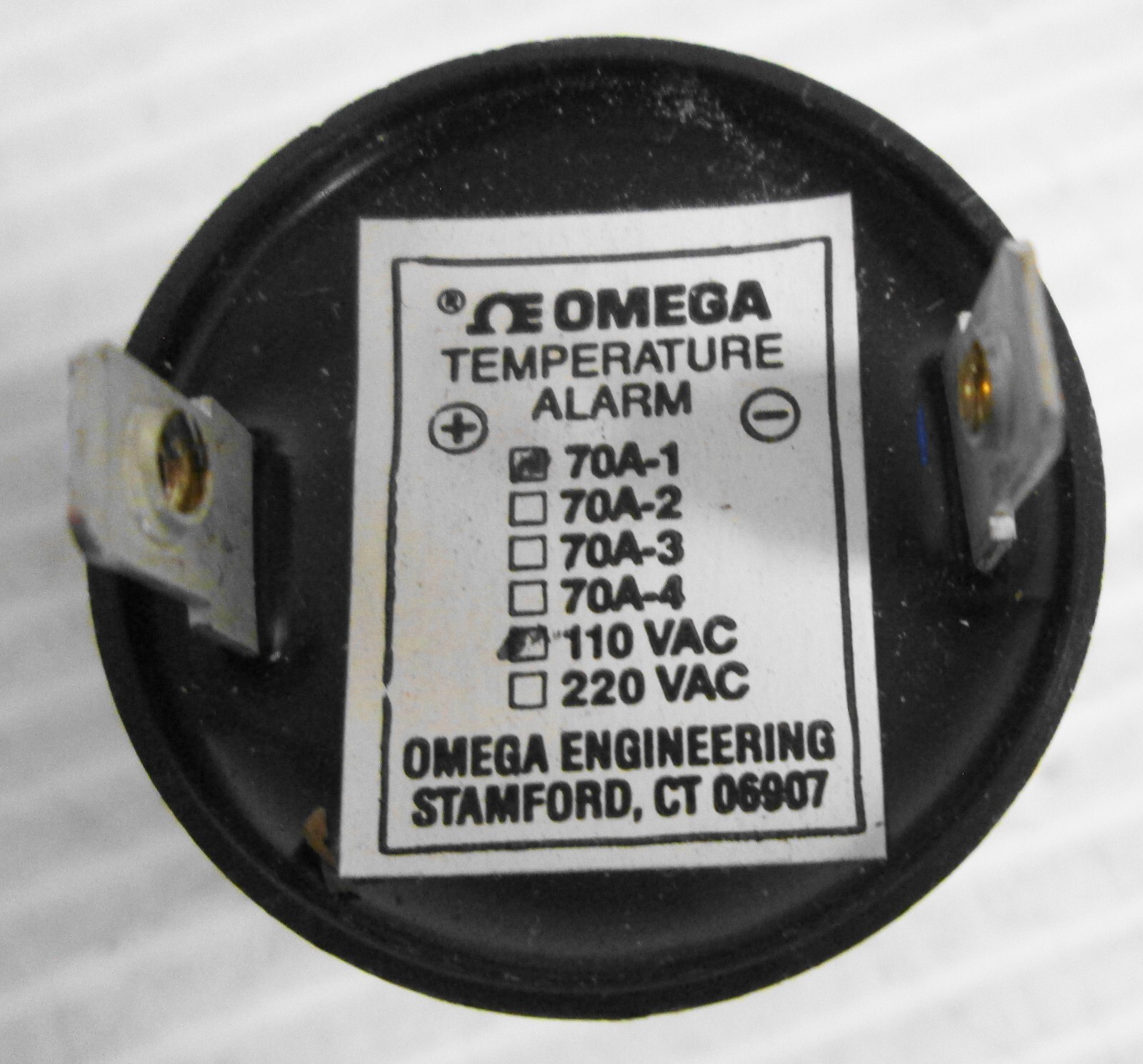 Omega Temperature Alarm 70A-1 110VAC