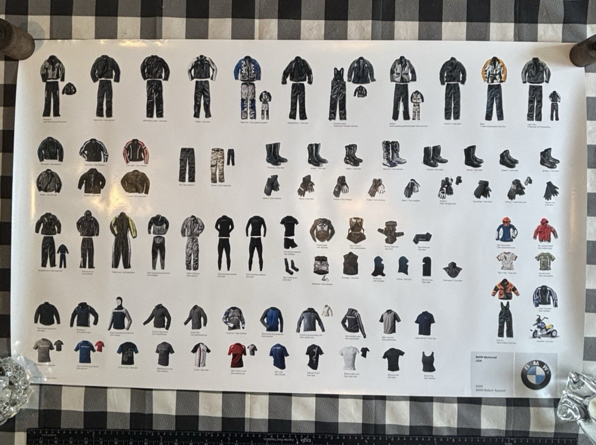 2006 BMW Motorrad USA Rider's Apparel Large 37x23" Dealership Poster