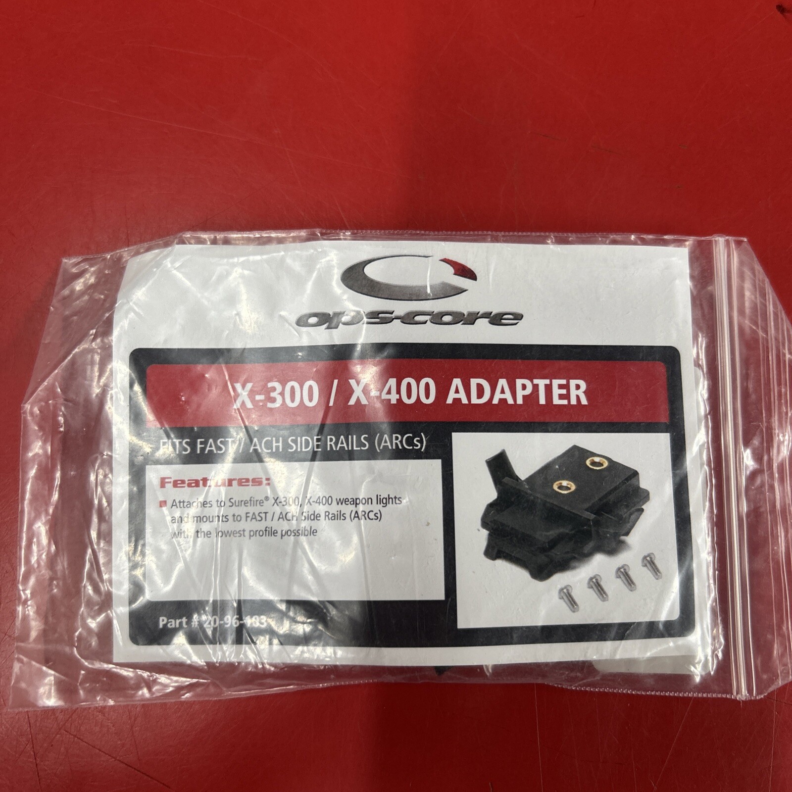 Ops-Core Surefire X-300 / X-400 Adapter  Fits FAST/ACH Side Rails (ARCs)