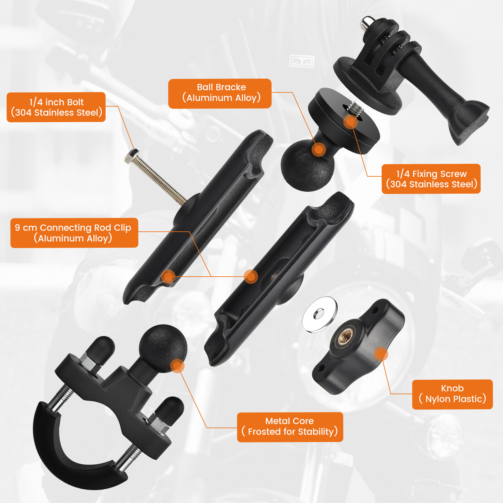 Motorcycle Camera Bracket Handlebar/Mirror Mount Holder For Gopro Action Camera