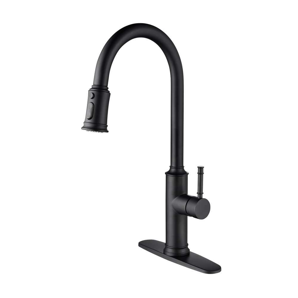 Kitchen Faucet with Pull Out Sprayer Single Handle High Arc Stainless Steel