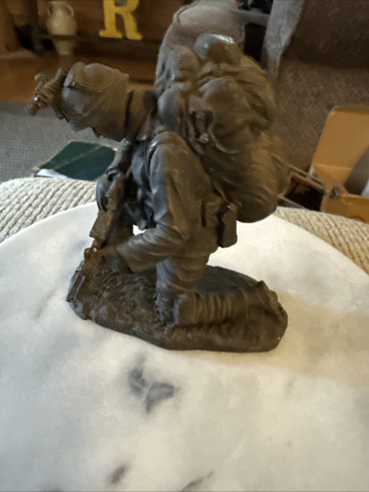 "Prayer for Courage" kneeling soldier figurine