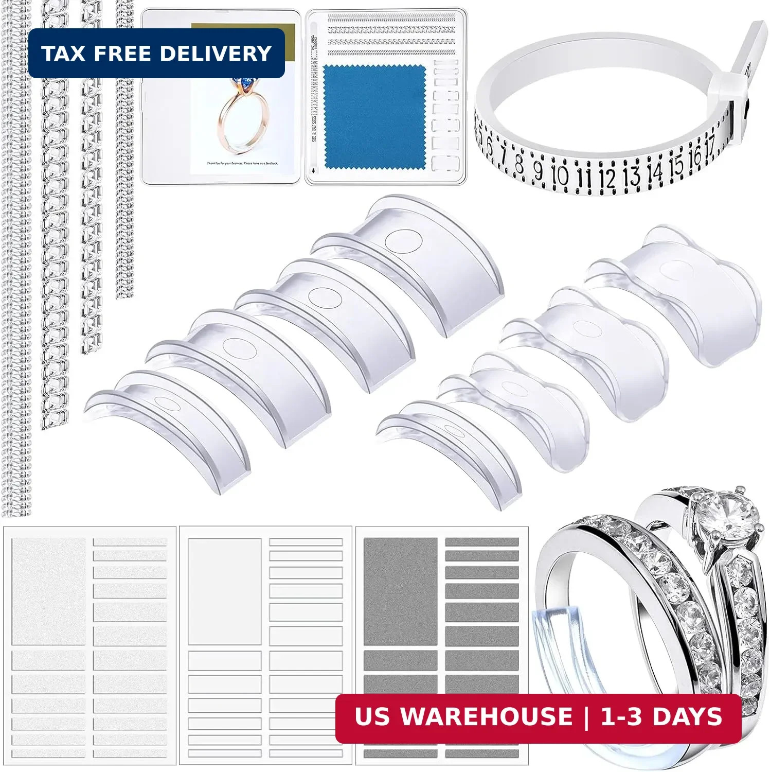 Hicarer 69 pcs Ring Sizer Adjuster for Loose Rings Invisible Ring Guards Adjuste