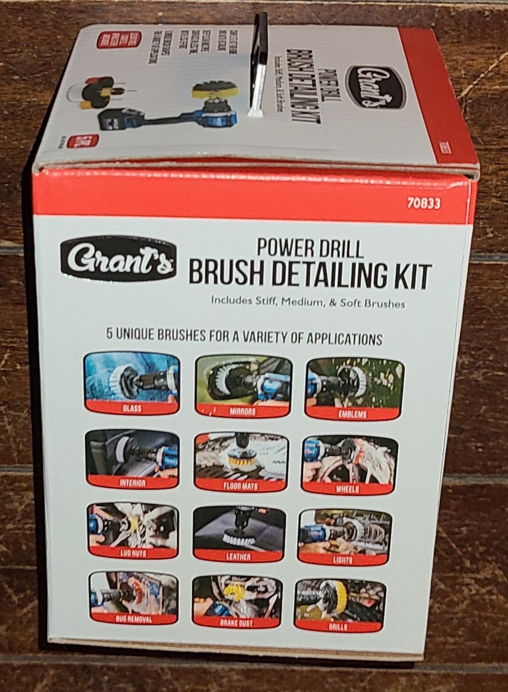 Grant's 5pc Power Drill Brush Detailing Kit: Stiff, Medium & Soft Brushes #70833
