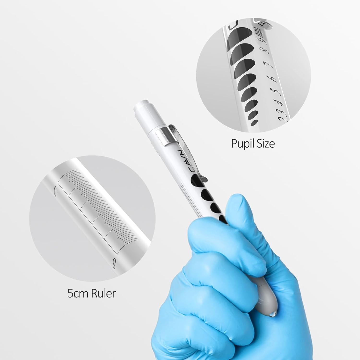 CAVN Pen Light with Pupil Gauge LED Penlight for Nurses Doctors, 2 Pcs Reusable