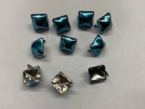 BLUE 1/2" Pyramid Studs Bag of 100 Goth Motorcycle Leatherwork Crafting