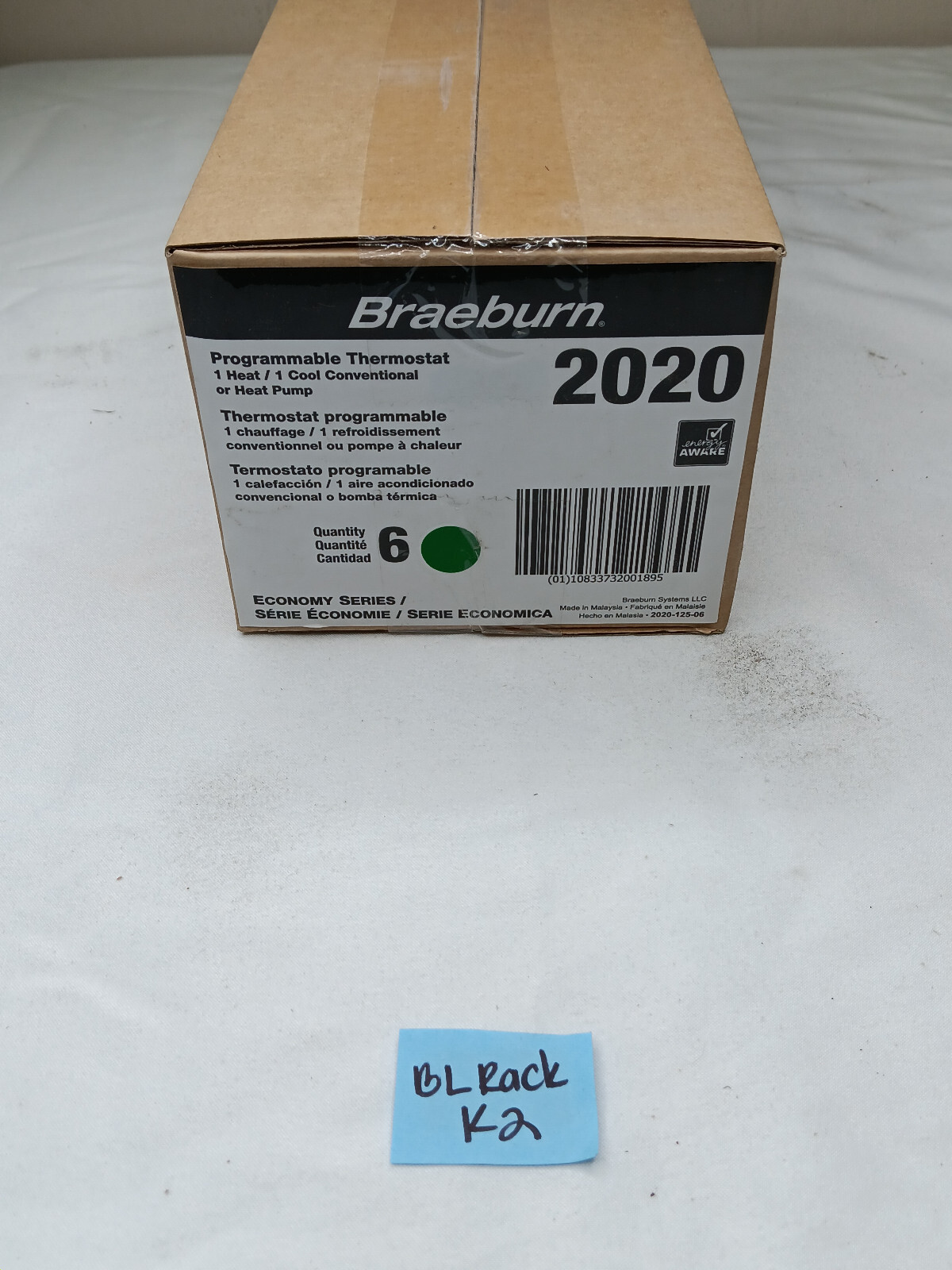 (Lot of 6) BRAEBURN 2020 Programmable Thermostat 1 Heat/1 Cool