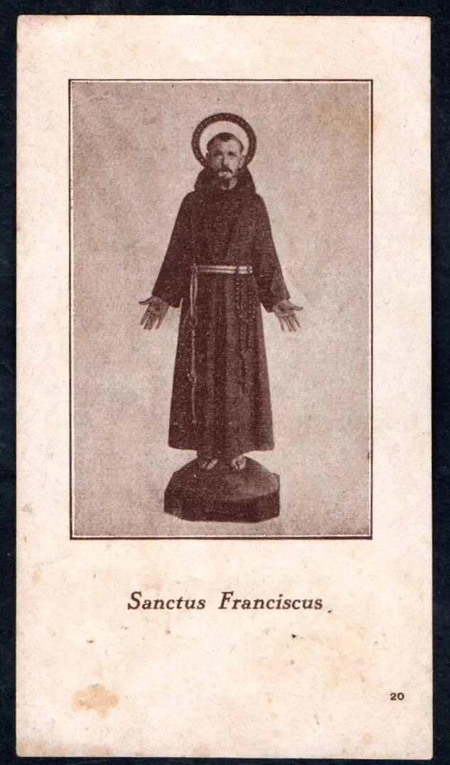 Holy card antique de San Francisco de Asis santino image pieuses estampa