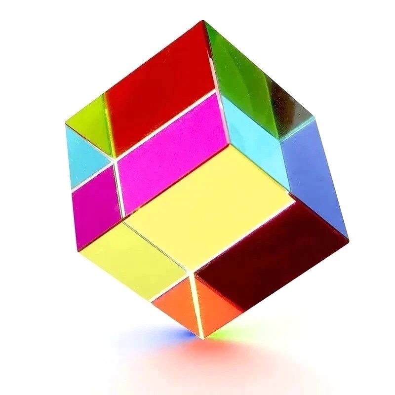 1Pcs Science Magic Prism Cube 20Mm Hexahedral Crystal Magic Cmy Cube 3D Color Cu