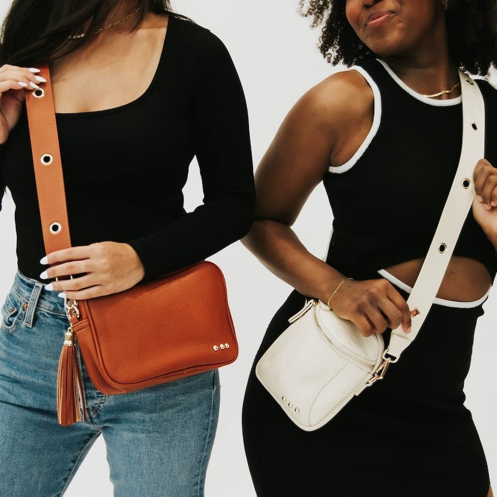 Evelynn Eyelet Vegan Leather Strap Brown