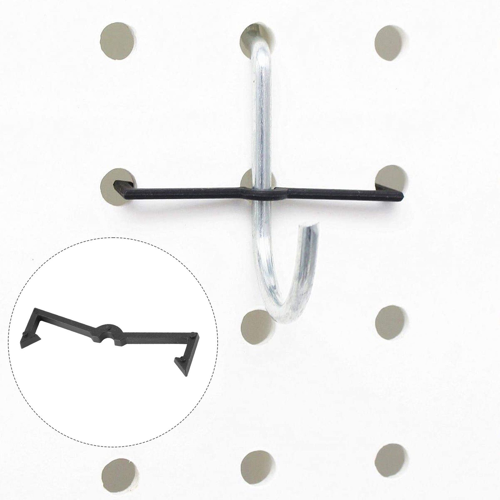 100 Pieces of Plastic Pegboard Hook Lock Pegboard Display Hook Storage Rack C6R6