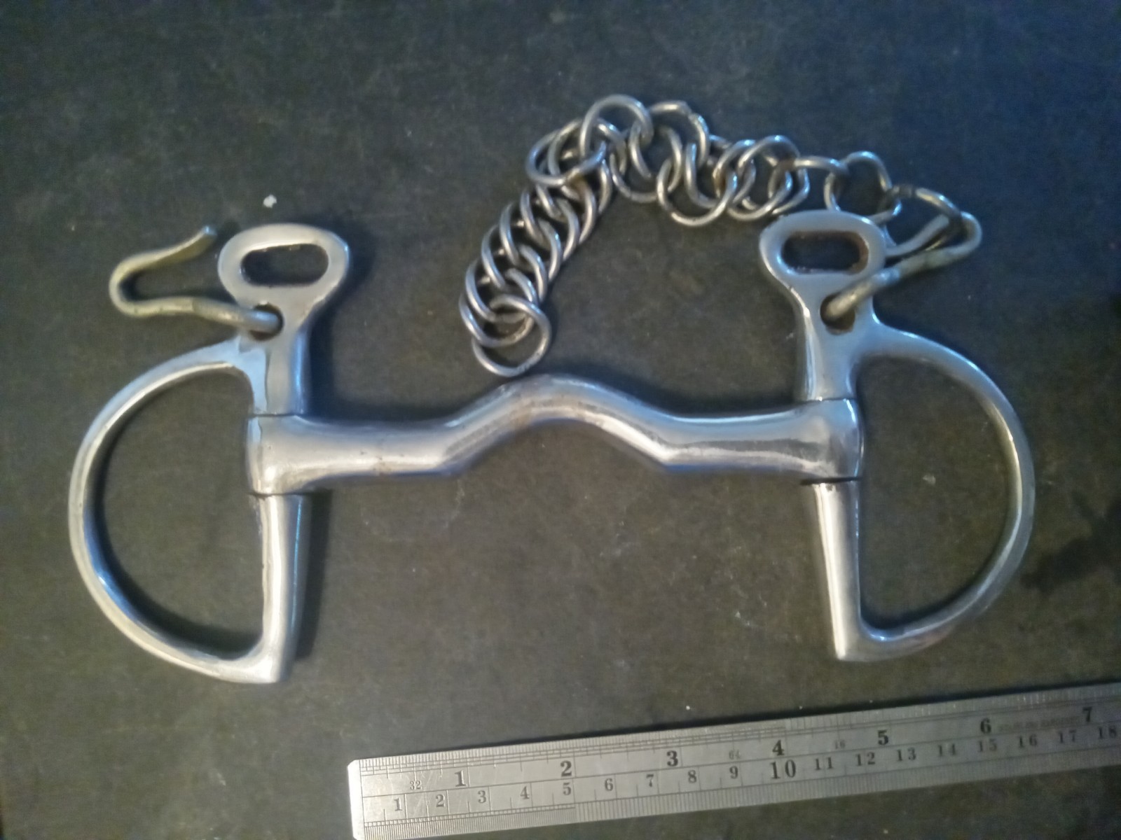 Used kimberwick ported mouth bit 4 1/2 in stainless steel