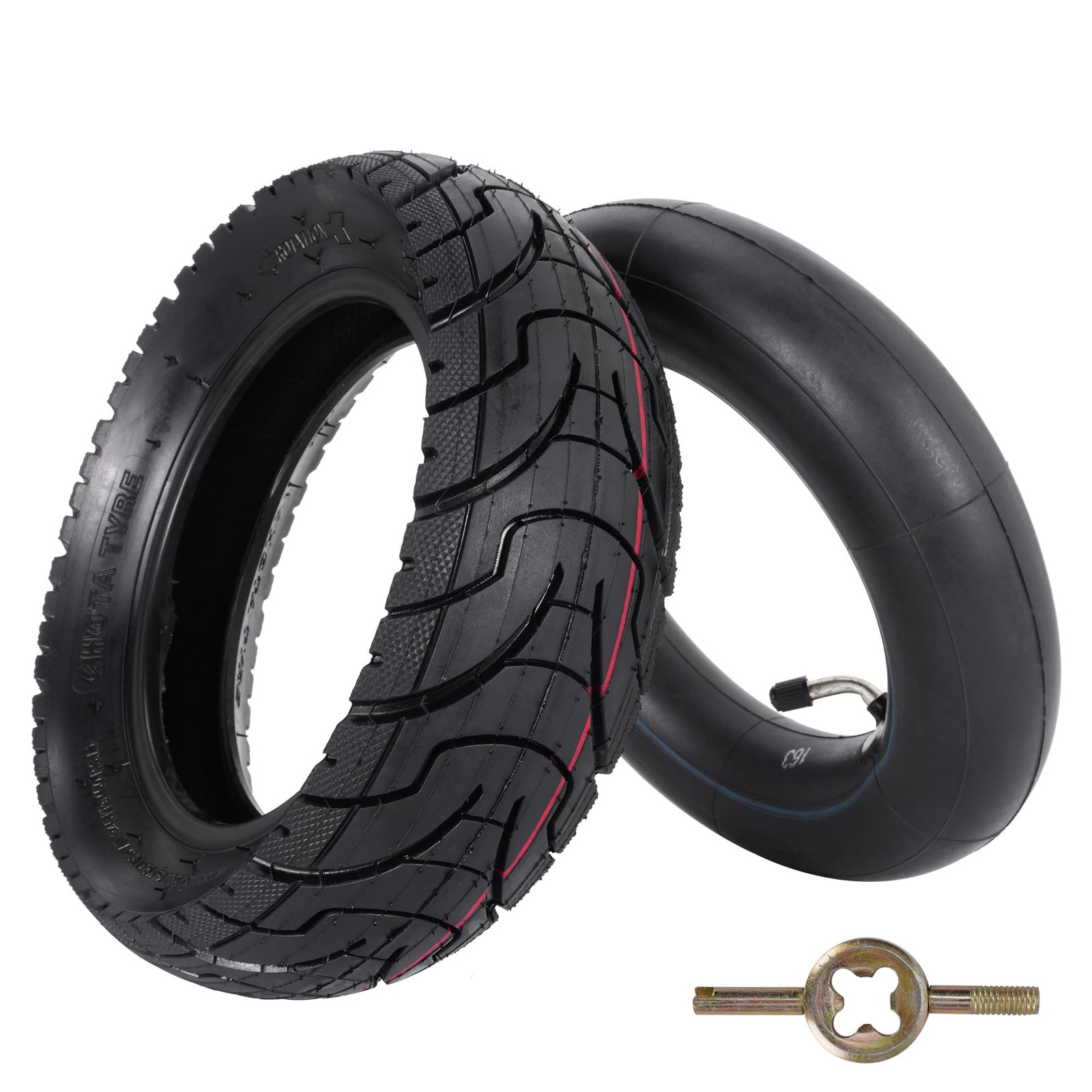 80/65-6 Tire with Inner Tube, 10x3.0 Inflatable Tire for Scooter Pneumatic E-...