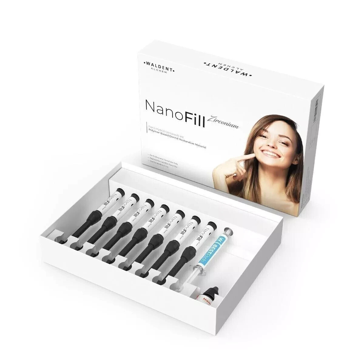 Waldent NanoFill Light Cure Radiopaque Zirconium Composite Kit 7 x 4g Syr