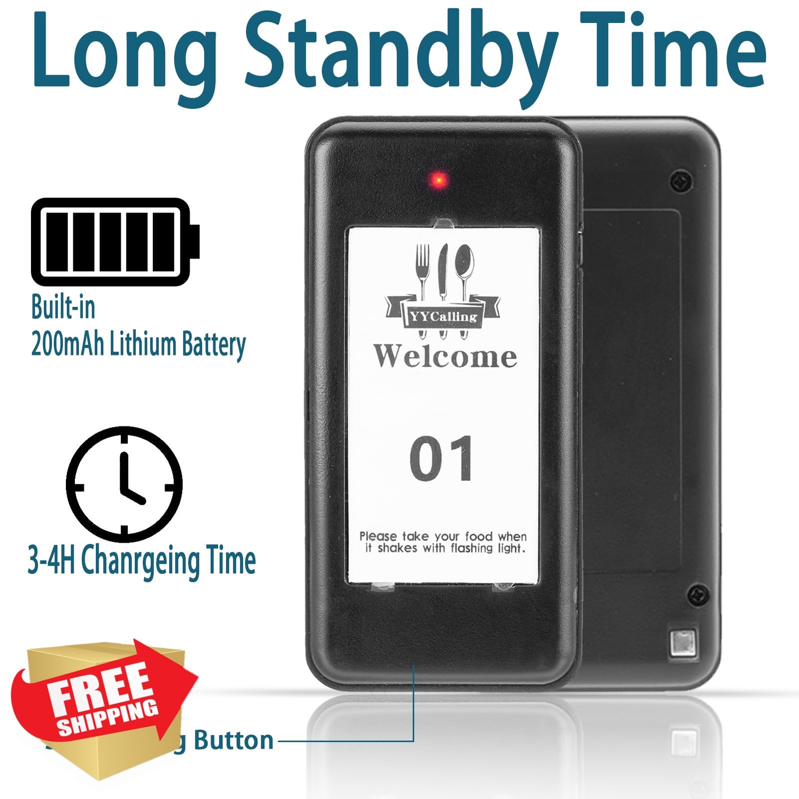 YYCALLING 10 Guest Pagers Black