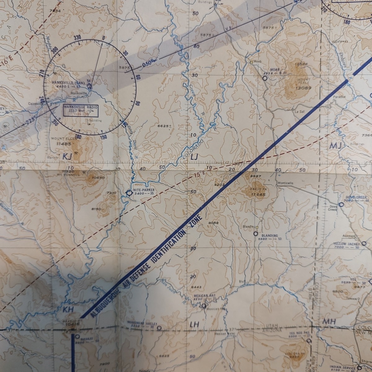 World Aeronautical Chart Map BRYCE CANYON 1953 USAF Edition 2 Sided