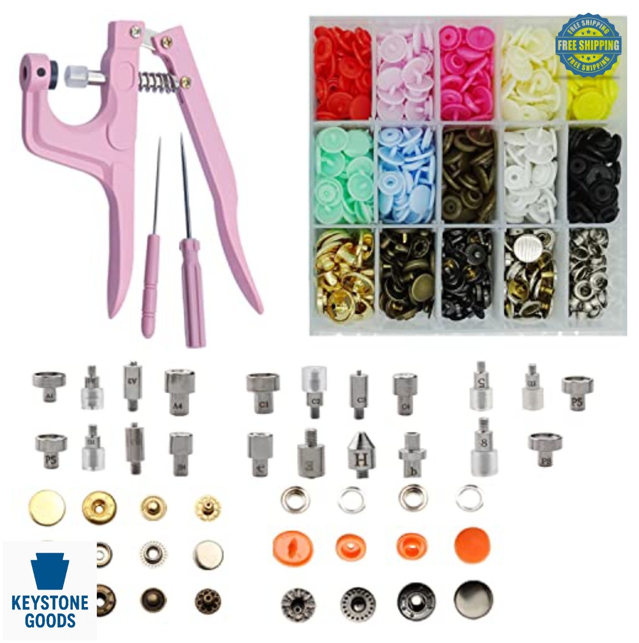 Snap Pliers Kit T3 T5 T8 Metal Plastic Button Fastener Tool Boat Cover Canvas
