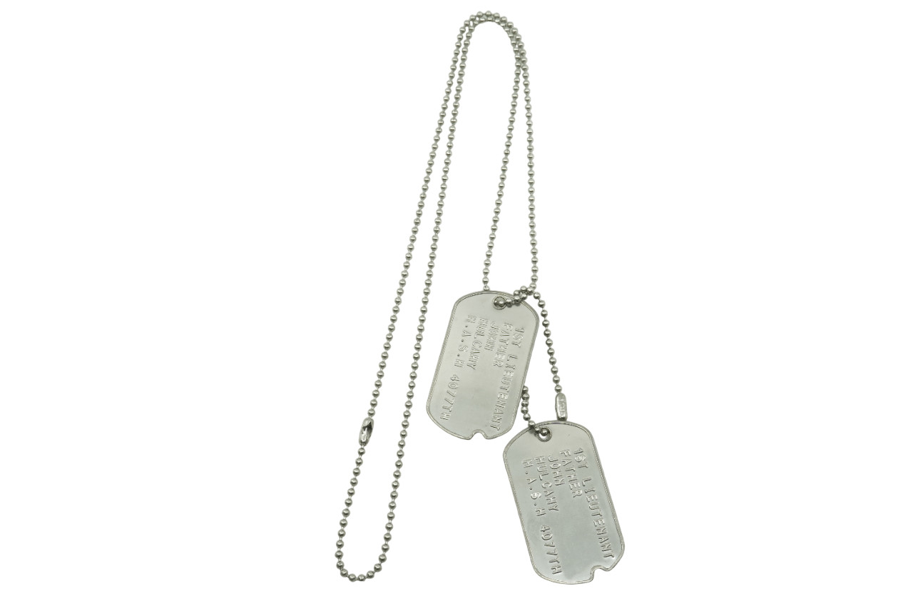 MASH Father John Mulcahy Stainless Steel Military WWII Style Dog Tags