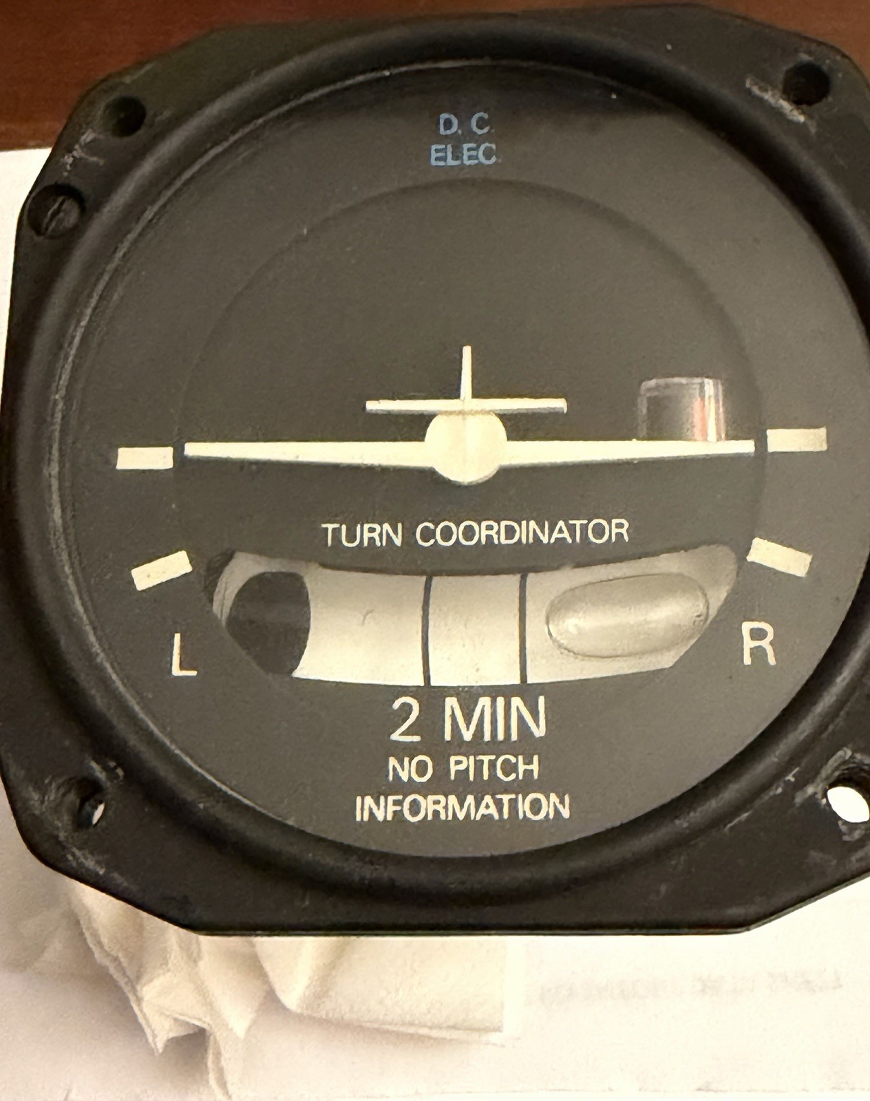 Electric Gyro Corp. Turn and Slip Indicator M/N: 1394T100-3(5) - Overhauled
