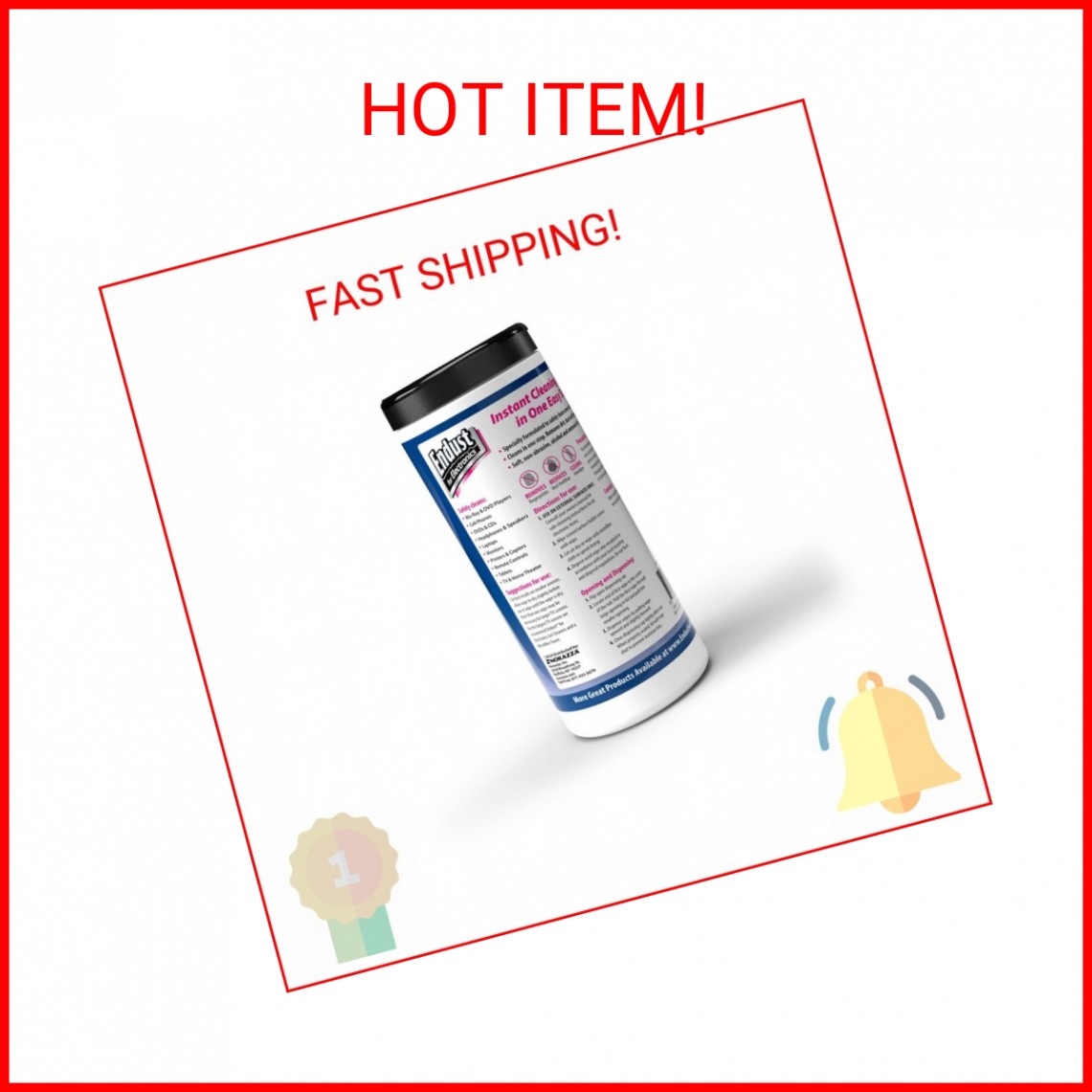 Endust for Electronics; Screen & Surface Cleaning Wipes, Great LCD and Plasma Wi
