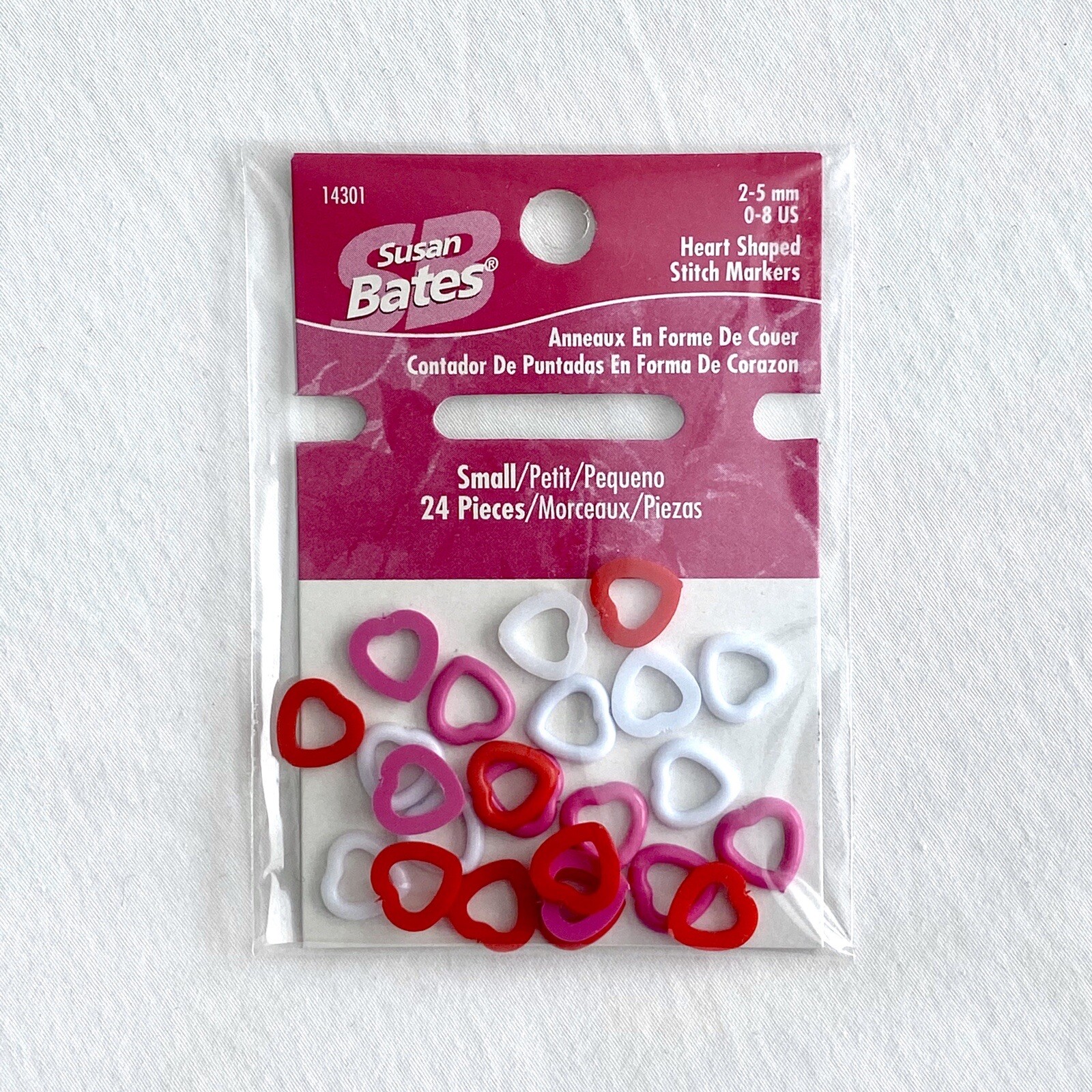 Susan Bates Heart Shaped Stitch Markers Small - 24 Pieces
