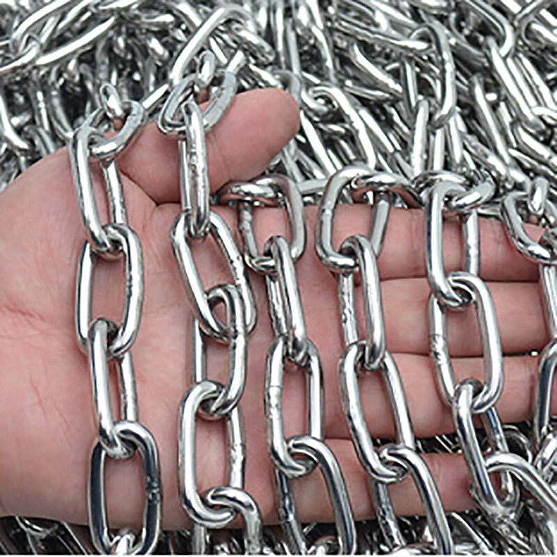 304 Stainless Steel Long Links Chain 1.2mm~12mm Welded Security Links Hanging