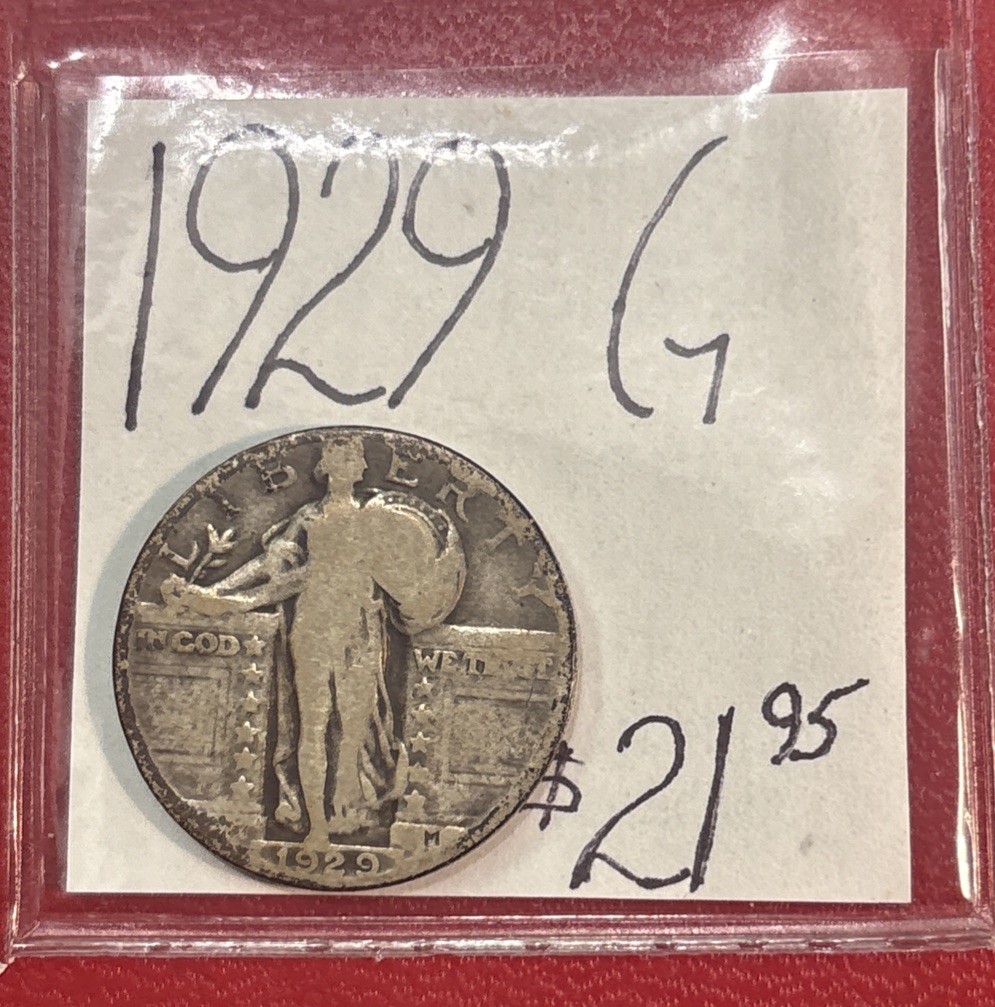 1929 Standing Liberty Silver Quarter (G) Good Condition!  ENN Coins