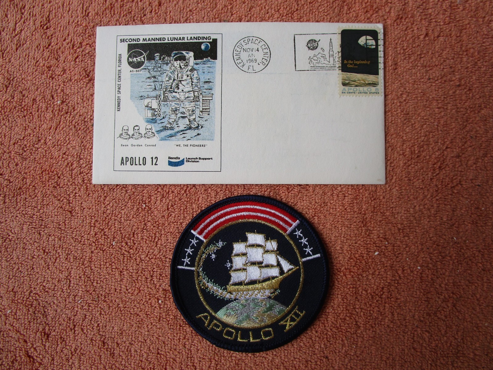 NASA Apollo 12 patch & first day cover