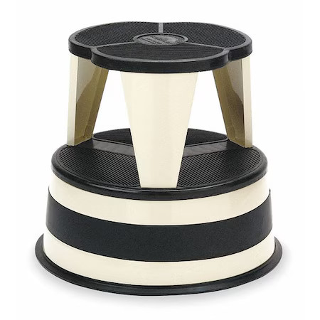 Cramer 1001-19 Round Office Stool, 2 Steps, 350 Lb Load Capacity, 14 1/2 In