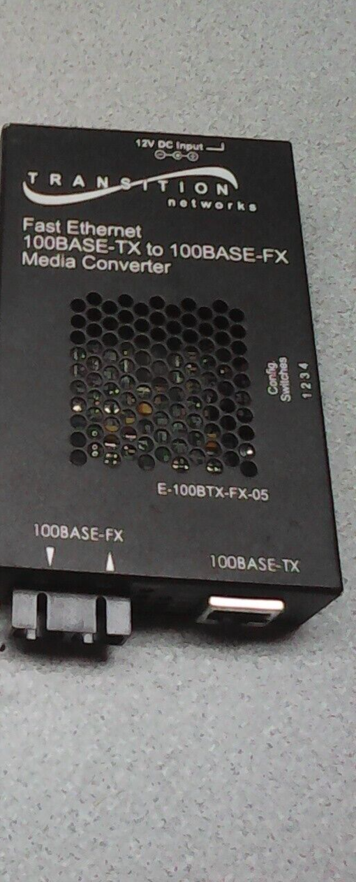 TRANSITION NETWORKS E-100BTX-FX-05 MEDIA CONVERTER NWH121 E100BTXFX05