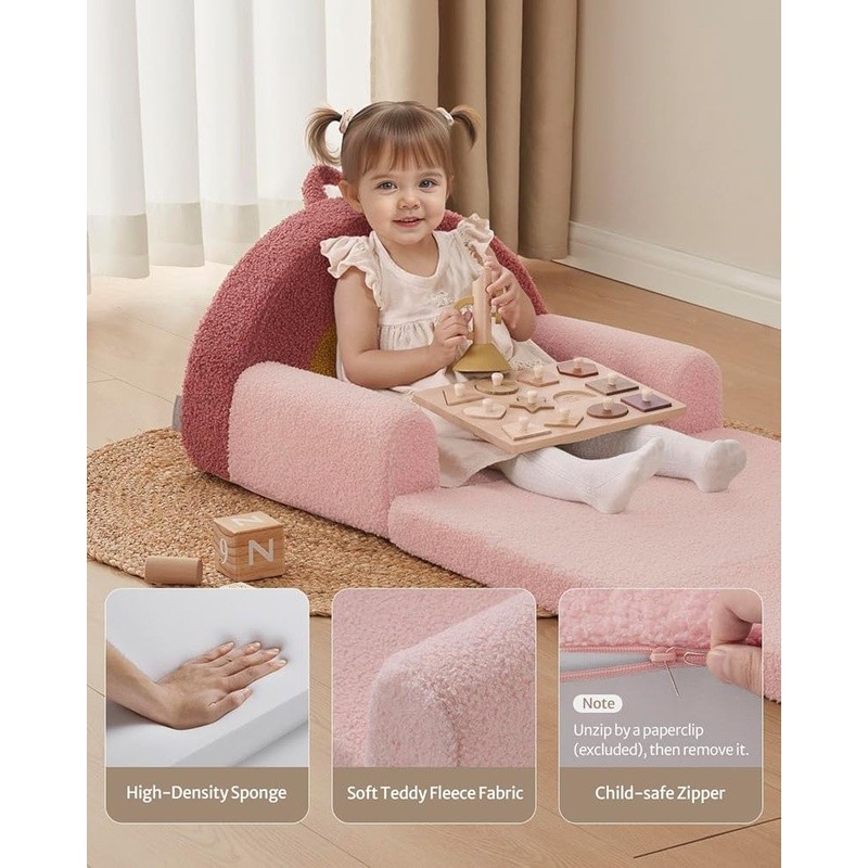 Toddler Sofa Chair Convertible Lounger Kids 1.5-4 Years Lightweight Portable New