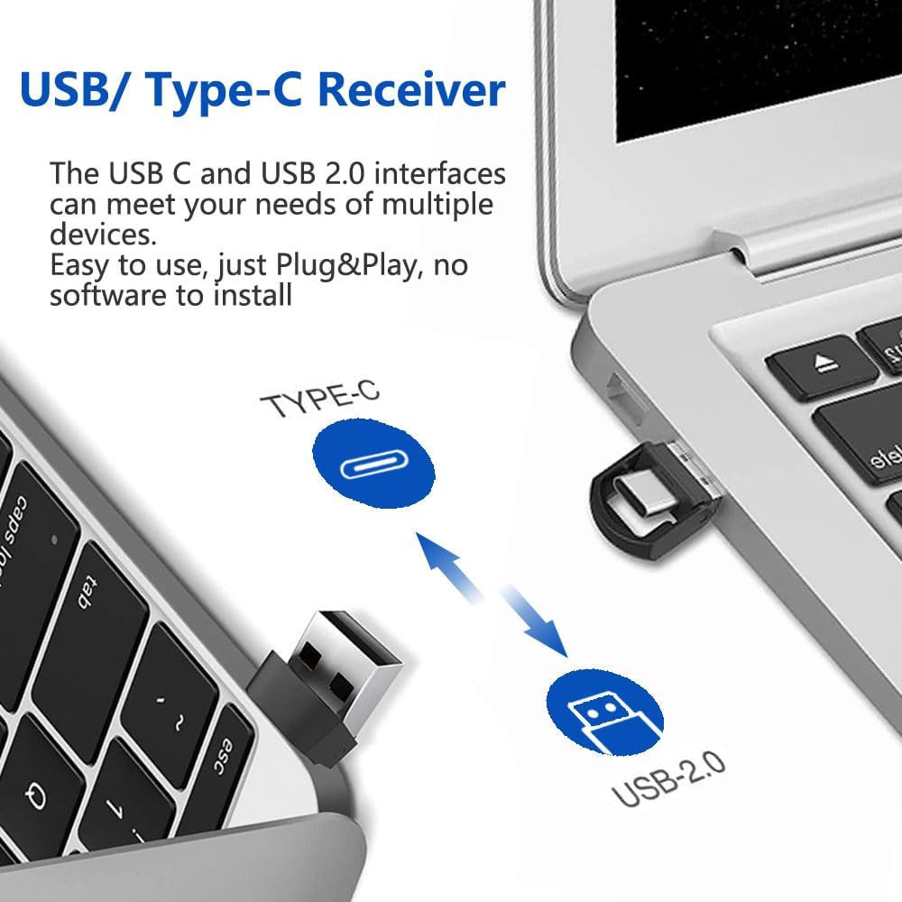 VOVIGGOL Usb/Type-C 2 in 1 Presentation Clicker for Powerpoint, Hyperlink Volume
