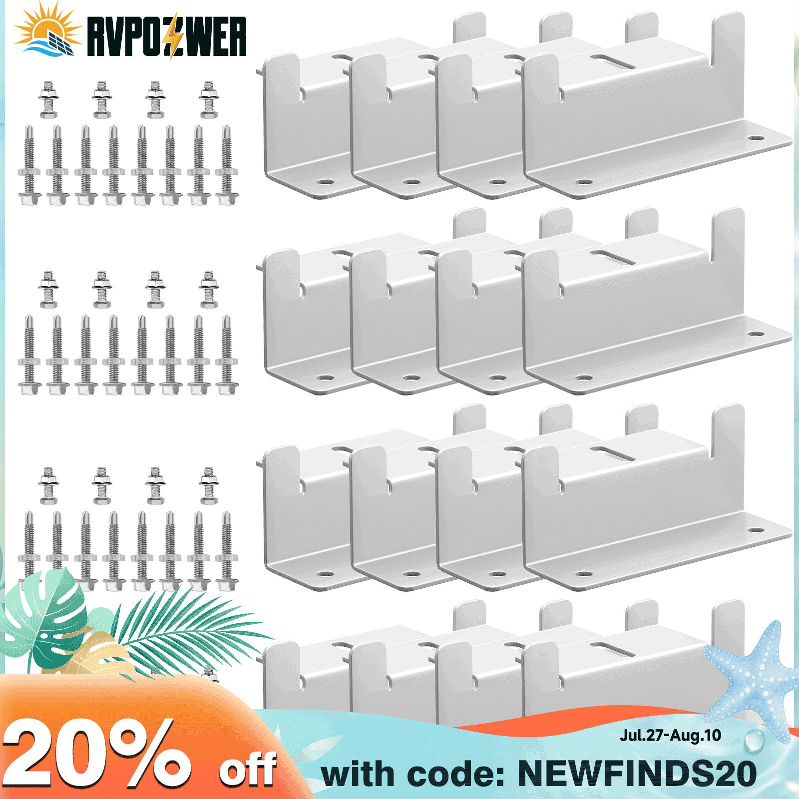 4/8/12/16PCS  Solar Panel Z Bracket Mounting Mounts Set Aluminum RV Boat Roof