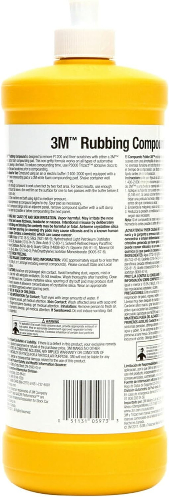 Rubbing Compound, 05973, Liquid Formula,1 Qt (32 Fl Oz/946 Ml)