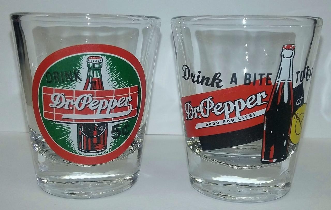 Set of 2 Dr. Pepper 1½oz. Shot Glasses