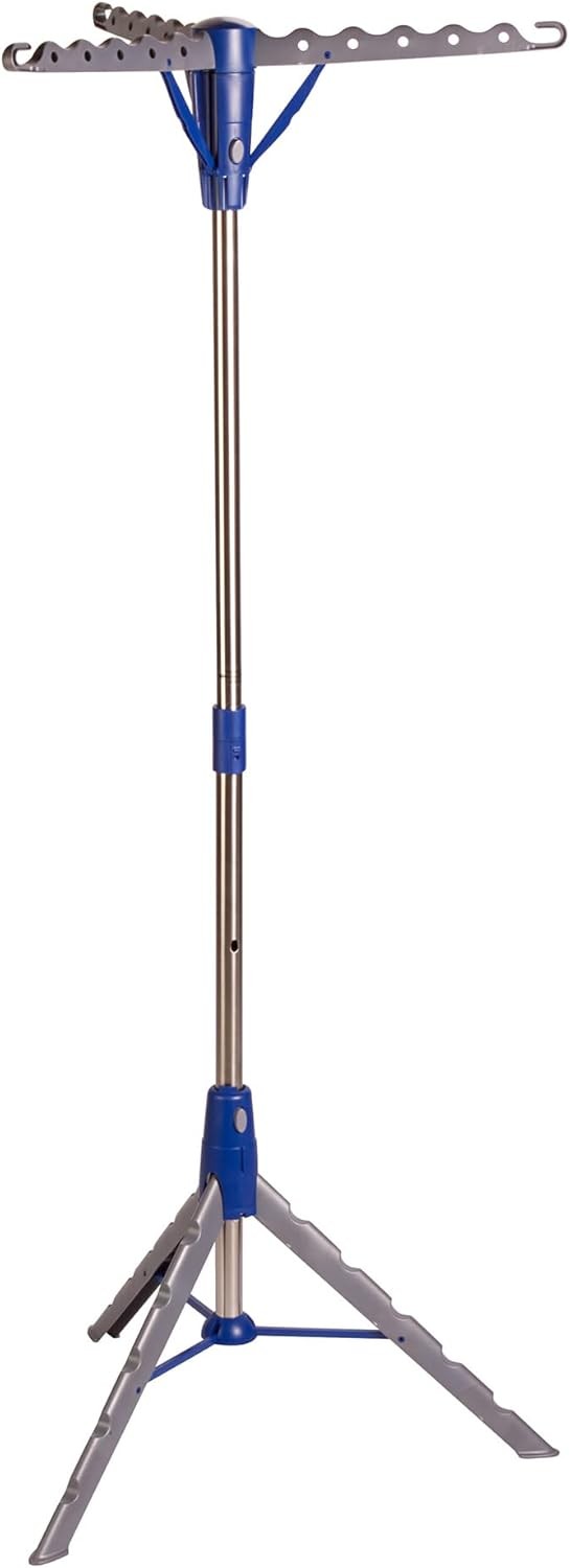 Honey-Can-Do Steel Tripod 64-Inch Folding Clothes Drying Rack – 30 lbs, Blue