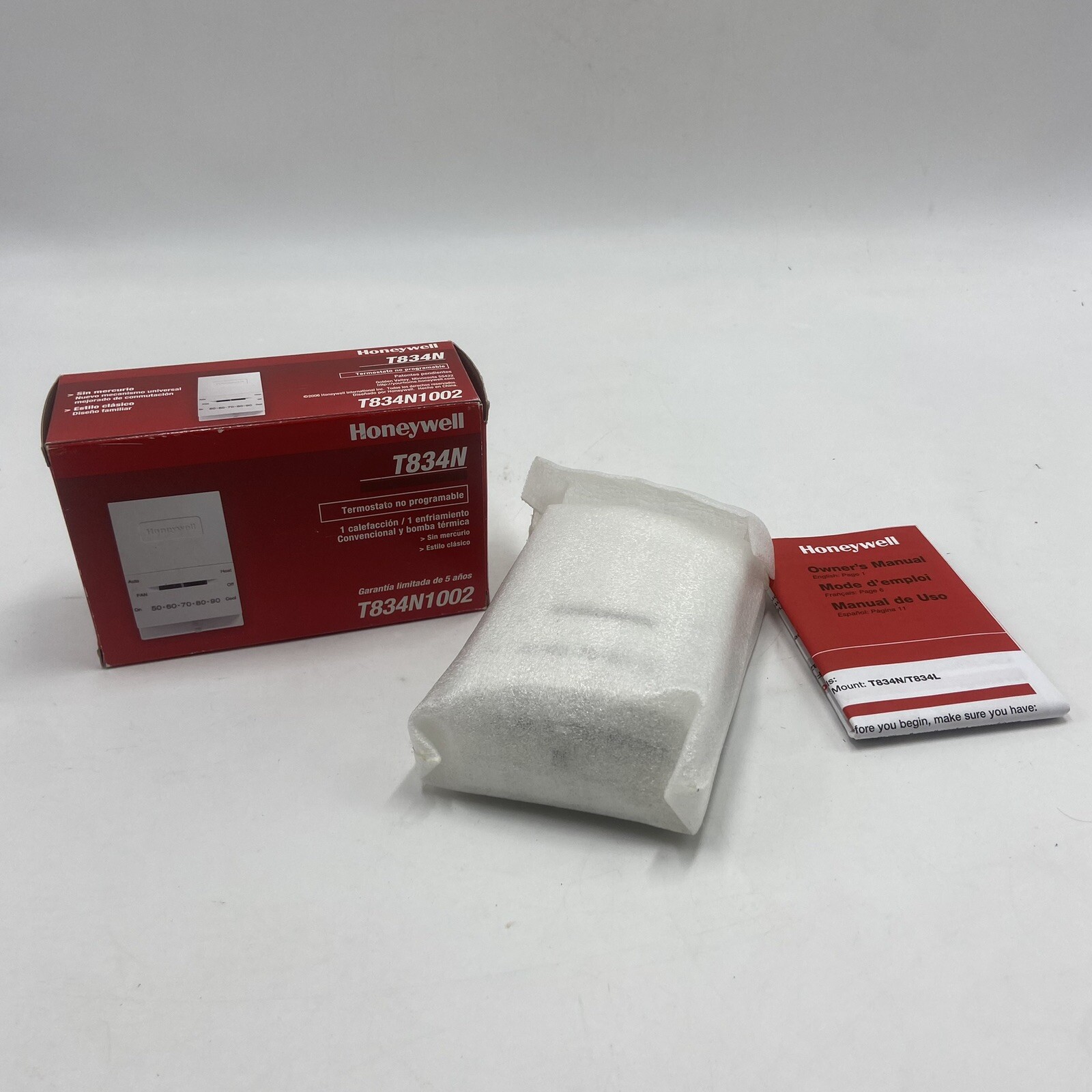 HONEYWELL HOME T834N1002 Low Volt NP Analog Thermostat, Rectangle T834