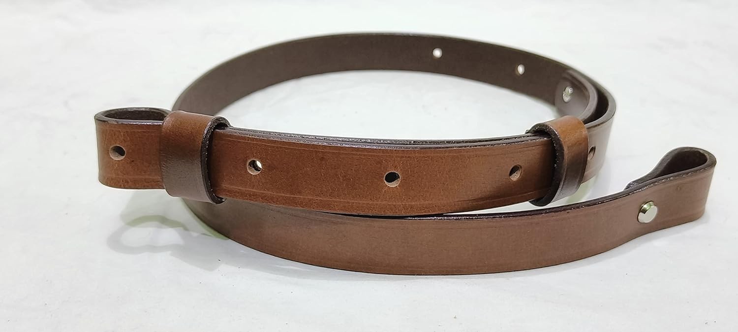 The Hunter -1" Wide Leather Rifle Sling by Militariastuffs Buffalo Leather Ri...
