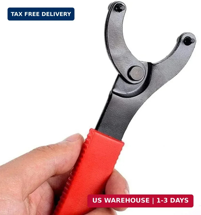 Duoduole 1 PCS Bottom Bracket Tool Adjustable Pin Spanner 6.4*0.78*0.23", Red